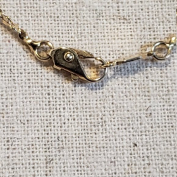 Open Heart Necklace Vintage Gold Tone Clear Marquis Rhinestones 24 Inch Gold Ton - Picture 4 of 5